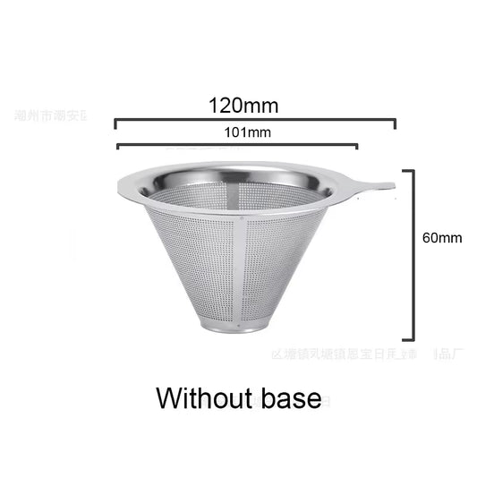 Reusable Coffee Filter Holder Double Layer Stainless Steel Coffee Tea Strainer Coffee Accessories Coffee Making Tool